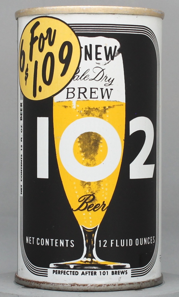 Brew 102 Pale Dry Beer 12 Oz Tab Top Can