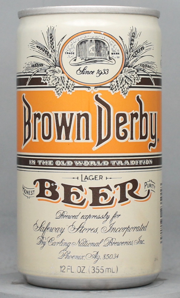 Brown Derby Lager Beer 12 Oz Tab/Stay Top Can