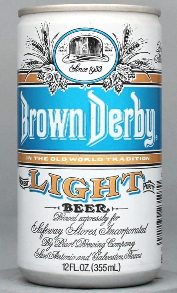 Brown Derby Light Beer 12 Oz Tab/Stay Top Can