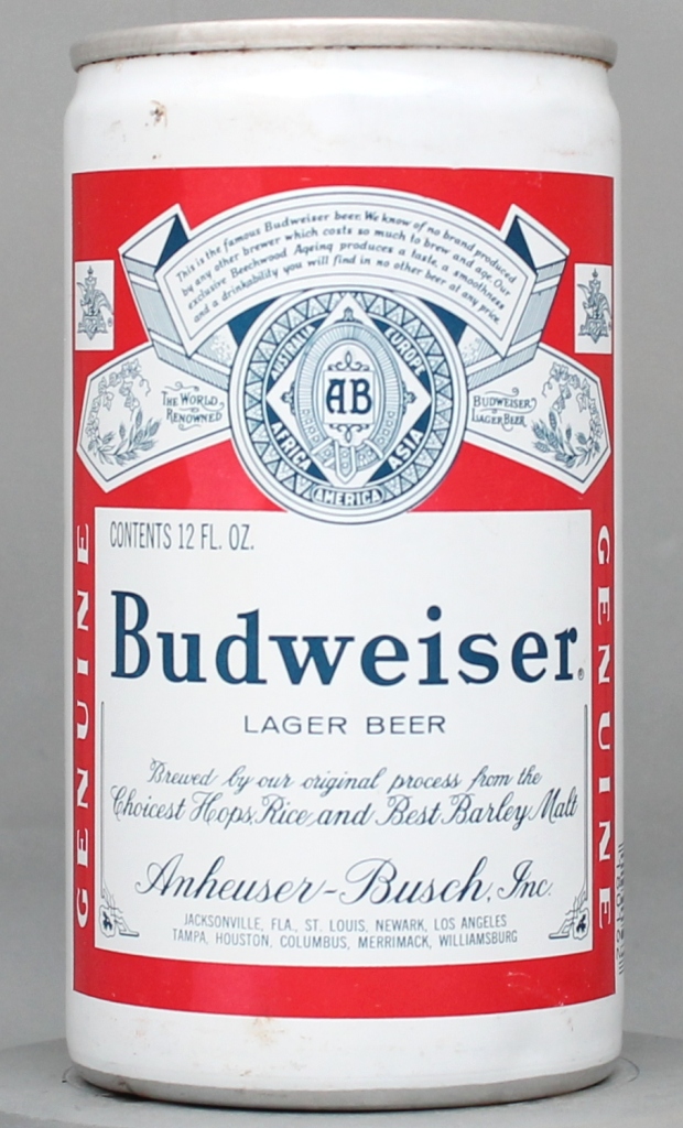 Budweiser Lager Beer 12 Oz Tab/Stay Top Can