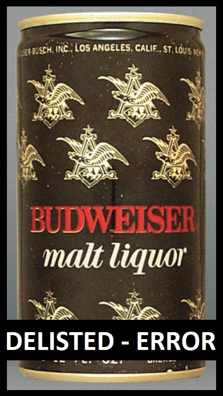 Budweiser Malt Liquor 12 Oz Tab Top Can