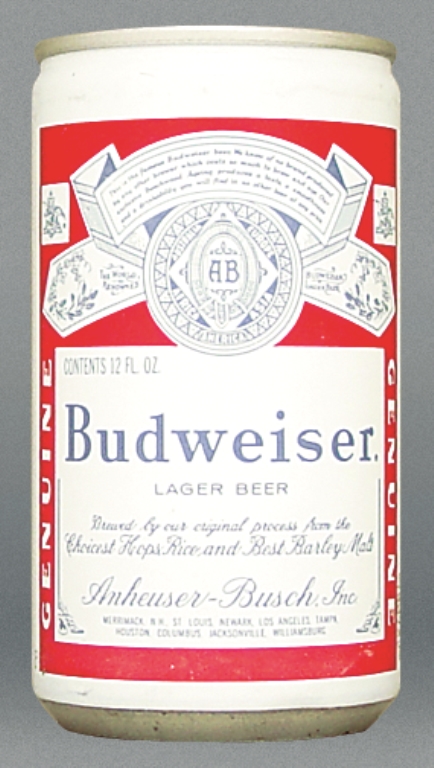 Budweiser Lager Beer 12 Oz Tab Top Can