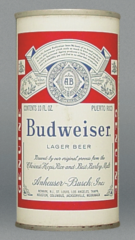 Budweiser Lager Beer 10 Oz Tab Top Can