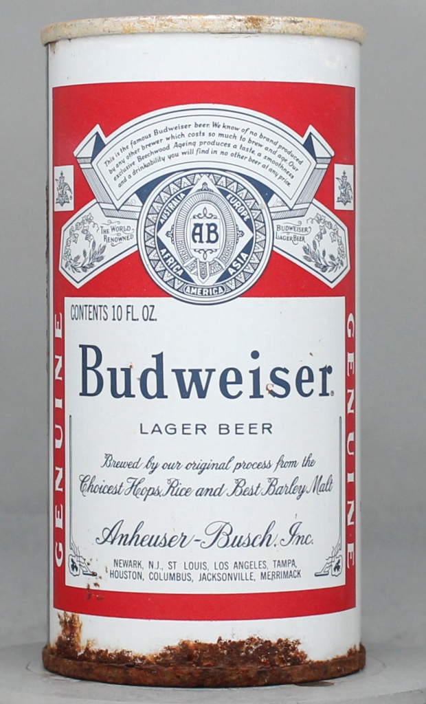 Budweiser Lager Beer 10 Oz Tab Top Can
