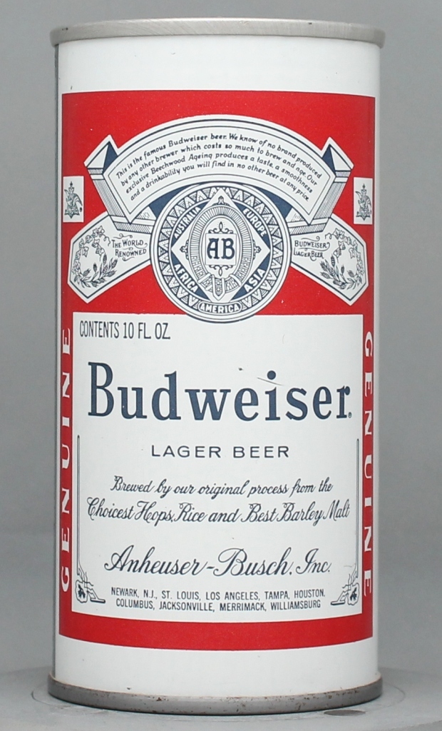 Budweiser Lager Beer 10 Oz Tab Top Can