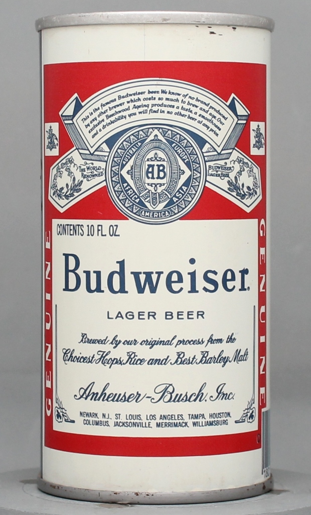 Budweiser Lager Beer 10 Oz Tab Top Can