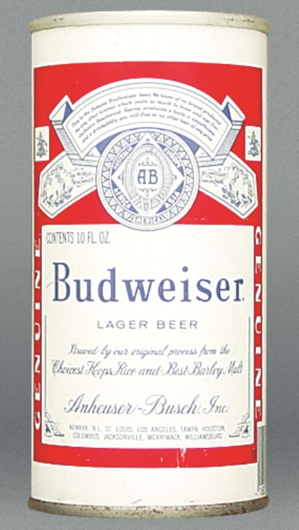 Budweiser Lager Beer 10 Oz Tab Top Can