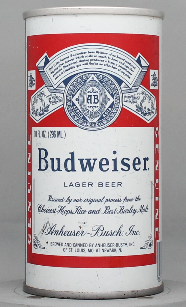 Budweiser Lager Beer 10 Oz Tab Top Can