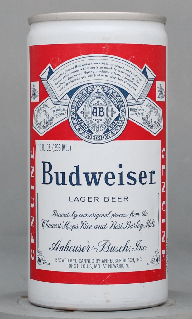 Budweiser Lager Beer 10 Oz Tab Top Can