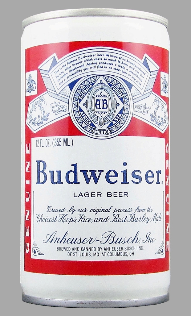 Budweiser Lager Beer 12 Oz Tab Top Can