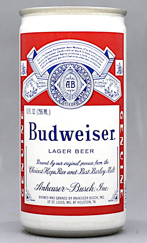 Budweiser Lager Beer 10 Oz Tab Top Can