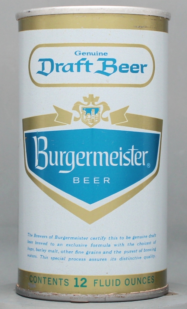 Burgermeister Genuine Draft 12 Oz Tab Top Can