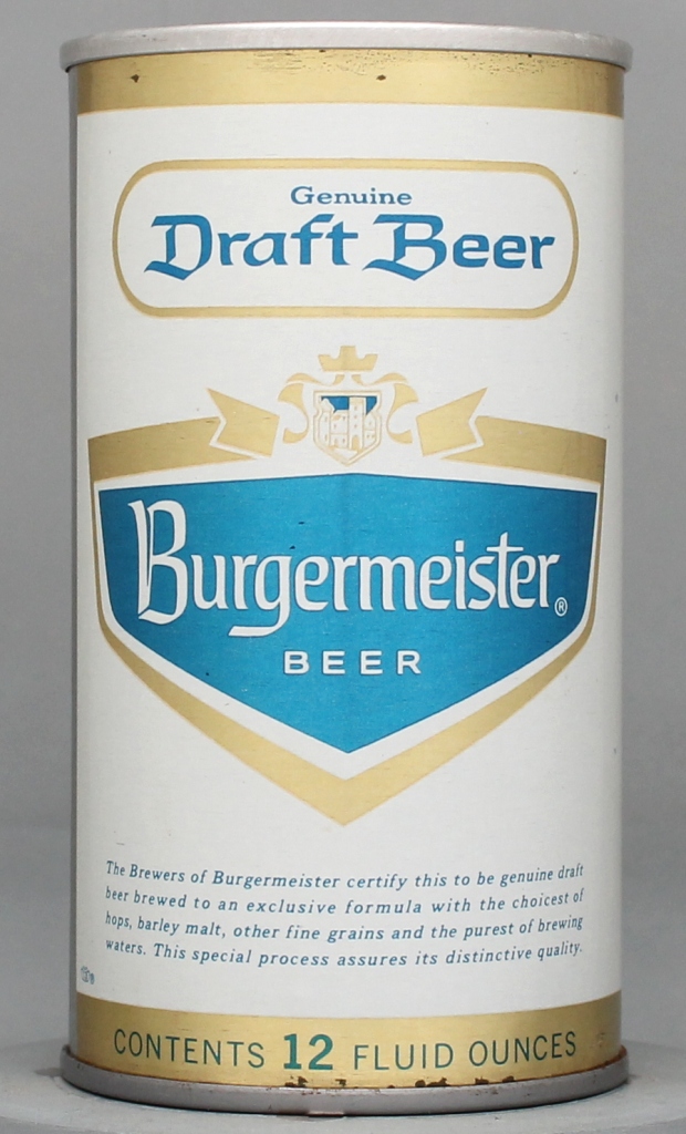 Burgermeister Genuine Draft 12 Oz Tab Top Can