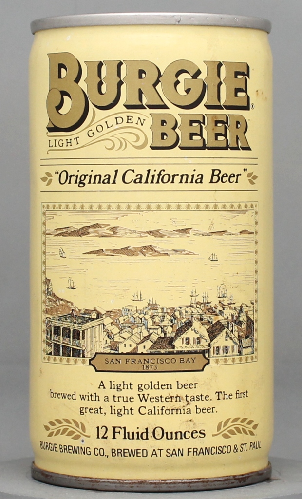 Burgie Light Golden Beer 12 Oz Tab Top Can