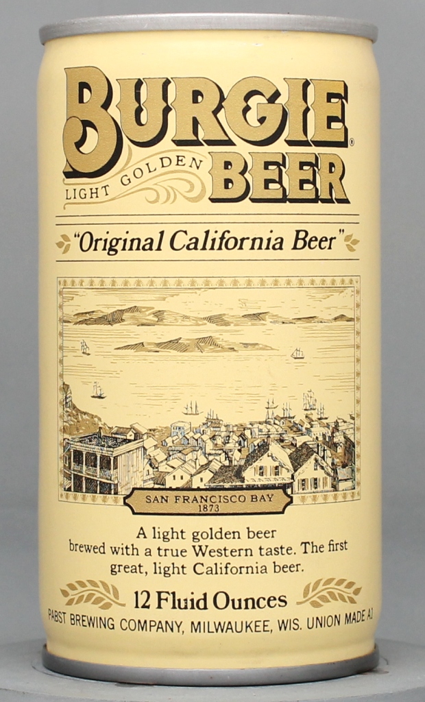 Burgie Light Golden Beer 12 Oz Tab Top Can