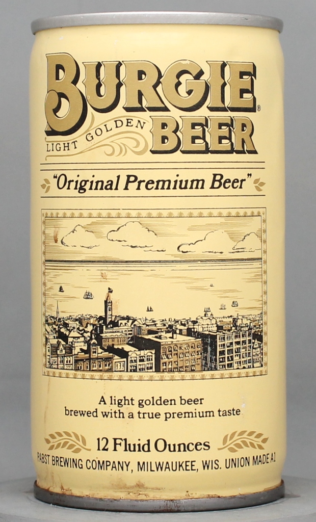 Burgie Light Golden Beer 12 Oz Tab Top Can