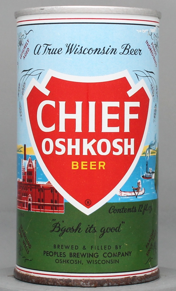 Chief Oshkosh Beer 12 Oz Tab Top Can