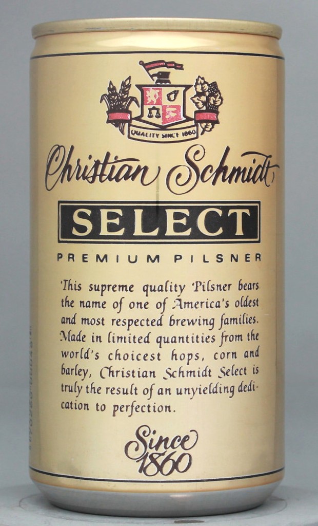 Christian Schmidt Select Premium Pilsner Beer 12 Oz Tab Top Can