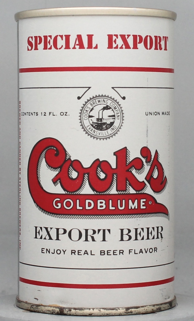 Cook's Goldblume Special Export Beer 12 Oz Zip/Tab Top Can