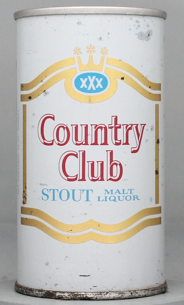 Country Club Stout Malt Liquor 12 Oz Zip/Tab Top Can