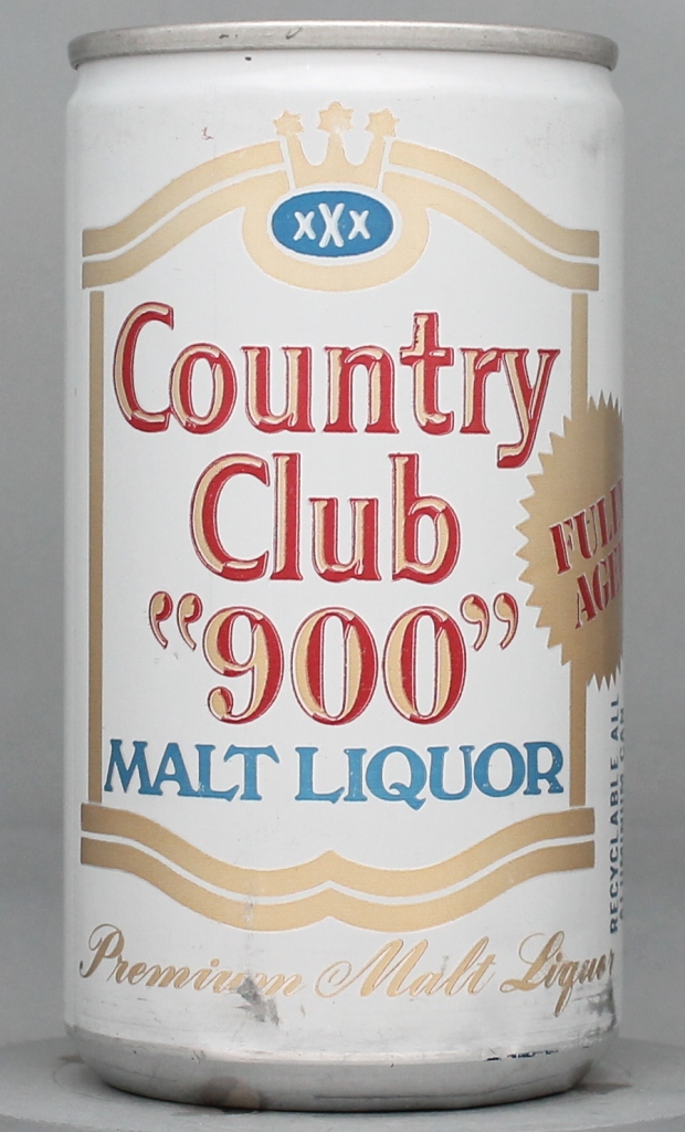 Country Club 900 Malt Liquor 12 Oz Tab Top Can