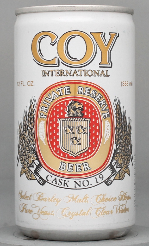 Coy International Private Reserve Beer 12 Oz Tab Top Can
