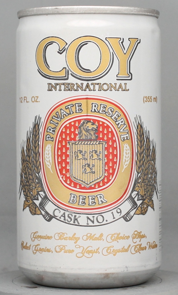 Coy International Private Reserve Beer 12 Oz Tab/Stay Top Can
