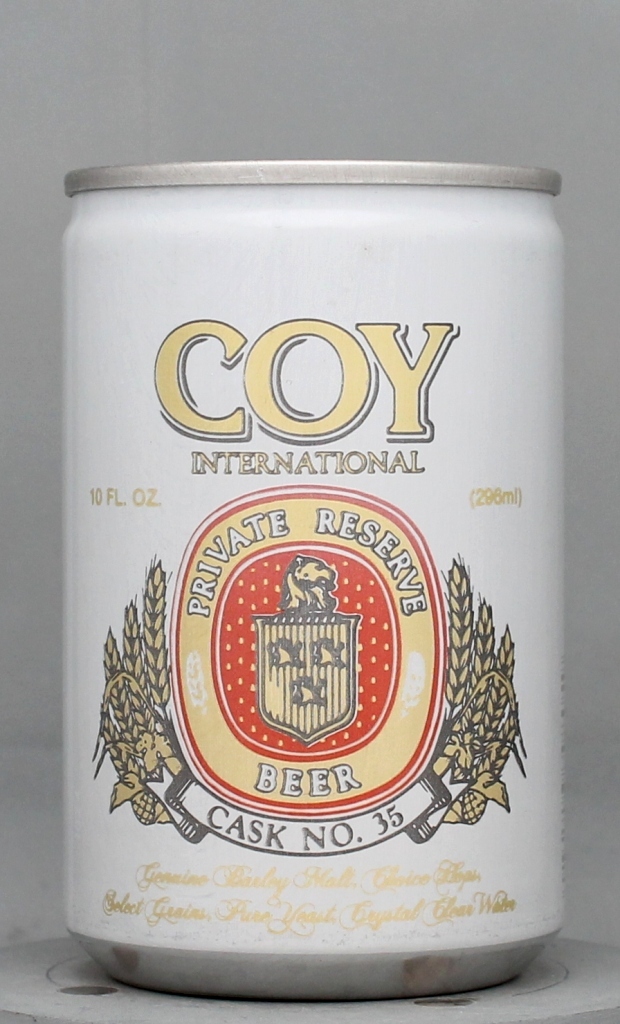 Coy International Private Reserve Beer 10 Oz Tab Top Can