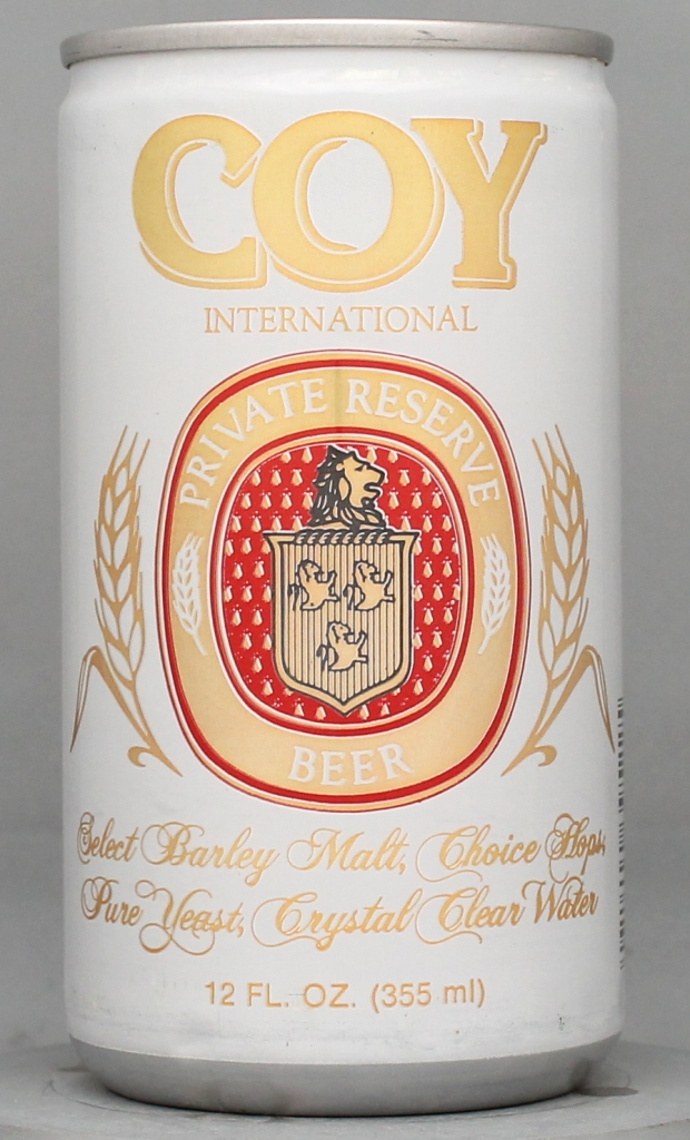 Coy International Private Reserve Beer 12 Oz Tab Top Can