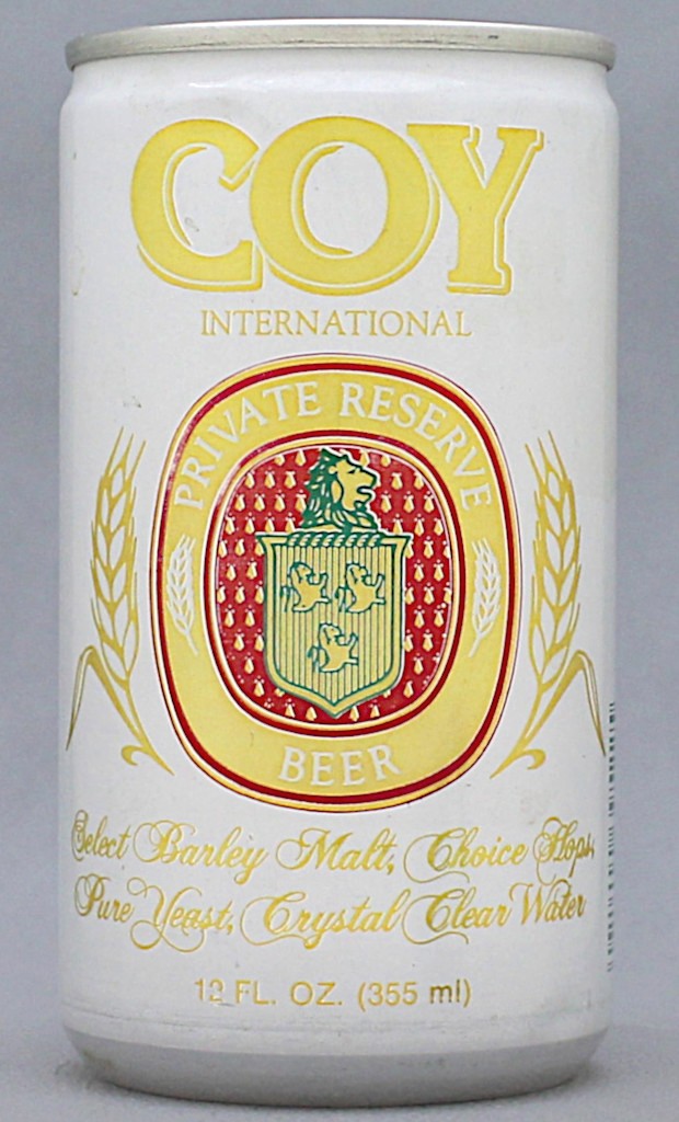 Coy International Private Reserve Beer 12 Oz Tab Top Can