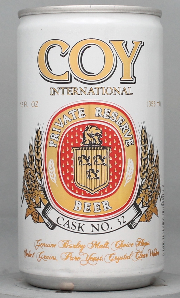 Coy International Private Reserve Beer 12 Oz Tab Top Can