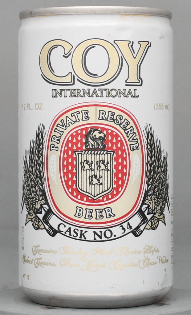 Coy International Private Reserve Beer 12 Oz Tab Top Can