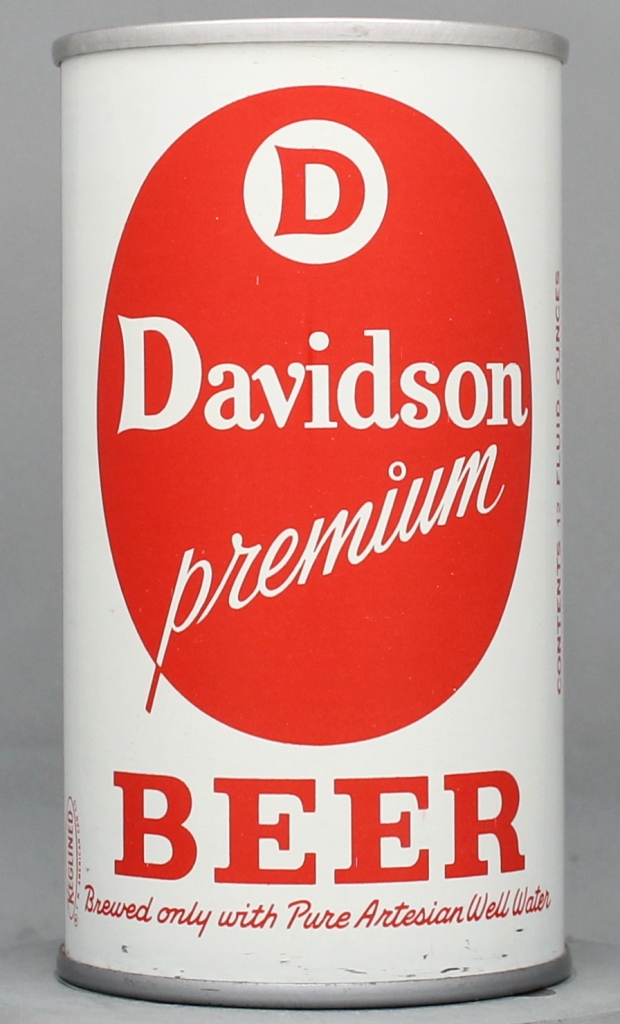 Davidson Premium Beer 12 Oz Zip/Tab Top Can