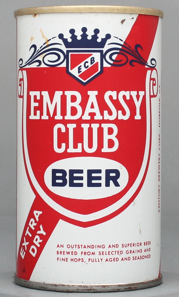 Embassy Club Extra Dry Beer 12 Oz Zip/Tab/Insert Top Can