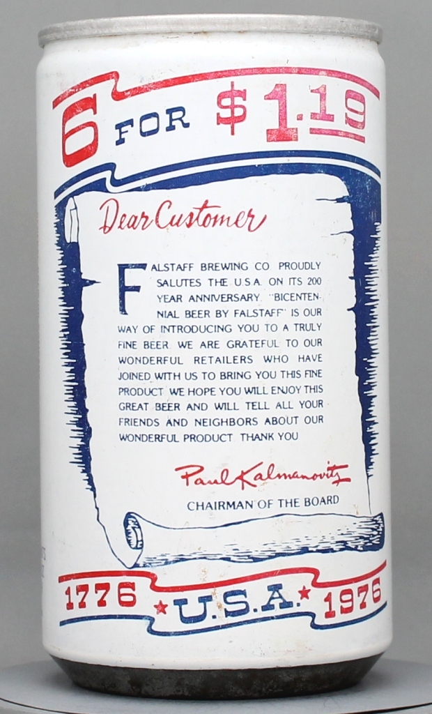 Falstaff Salutes Beer 12 Oz Can