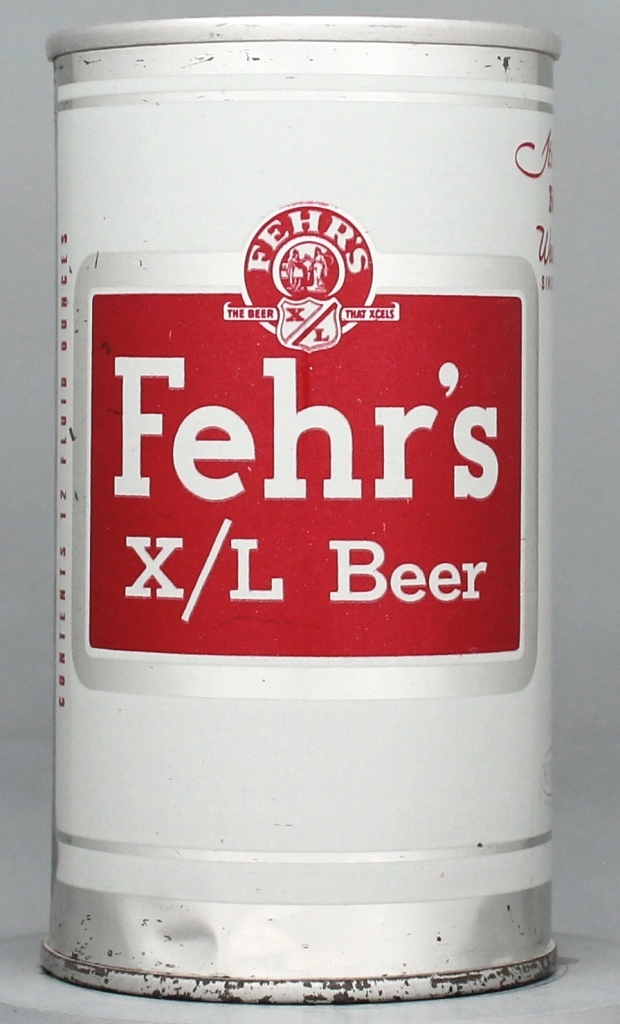 Fehr's X/L Beer 12 Oz Tab Top Can