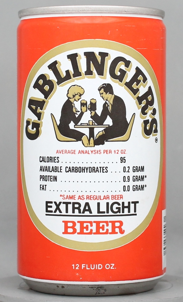 Gablinger's Extra Light Beer 12 Oz Tab Top Can