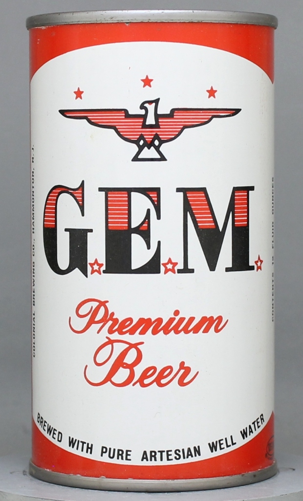 G.e.m. Premium Beer 12 Oz Zip/Insert Top Can