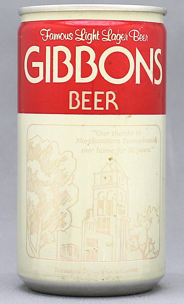 Gibbons Famous Light Lager Beer 12 Oz Tab/Stay Top Can