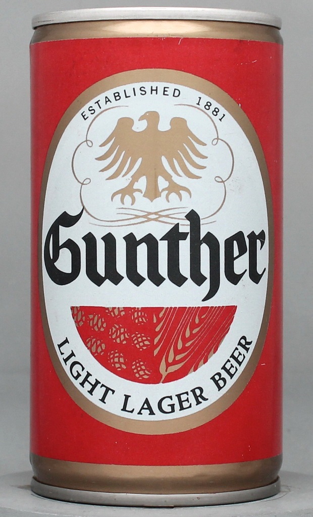 Gunther Light Lager Beer 12 Oz Tab Top Can