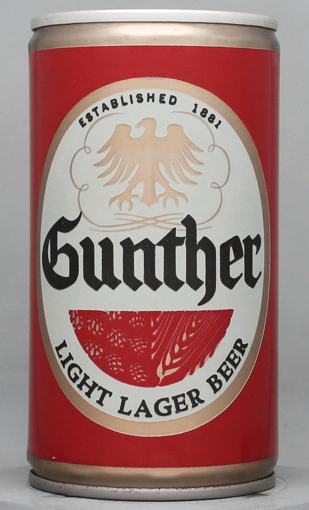 Gunther Light Lager Beer 12 Oz Tab Top Can