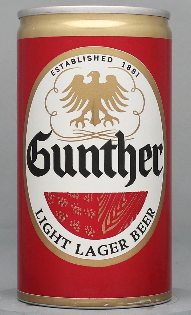 Gunther Light Lager Beer 12 Oz Tab Top Can