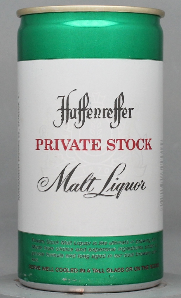 Haffenreffer Private Stock Malt Liquor 12 Oz Tab/Stay Top Can