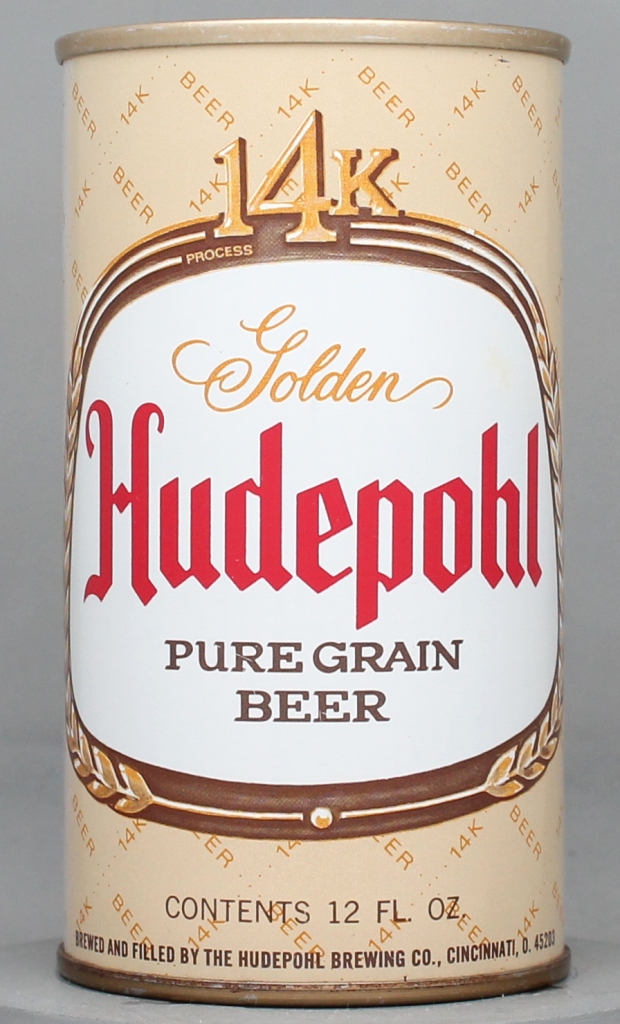 Hudepohl 14k Golden Pure Grain Beer 12 Oz Tab Top Can