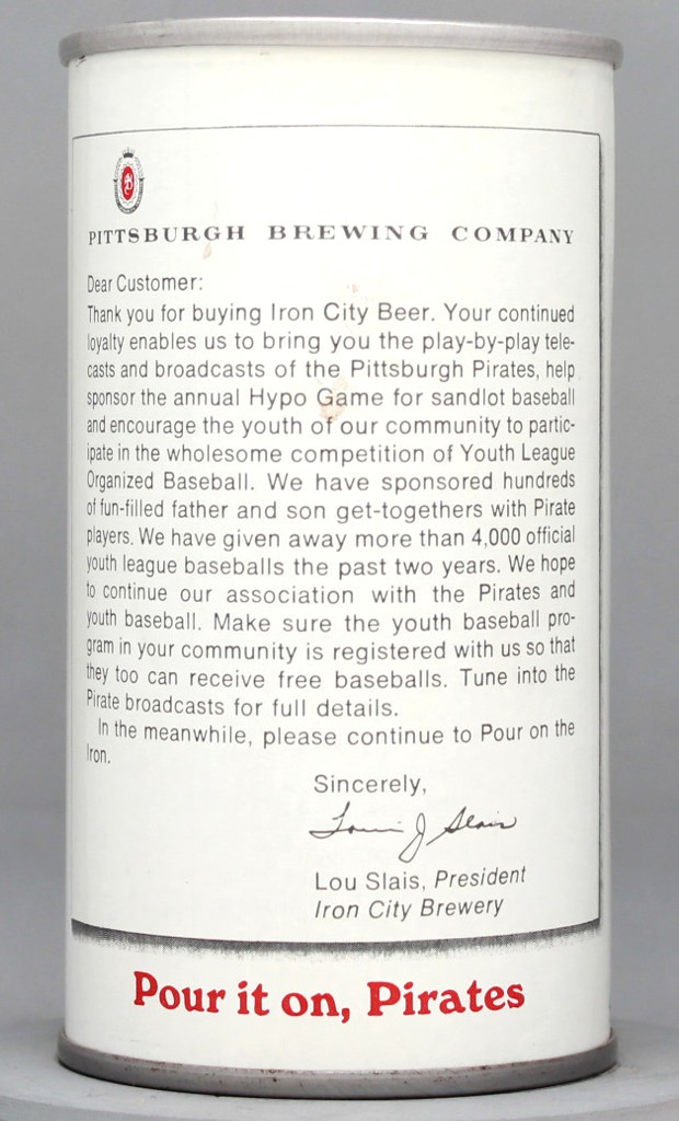 Iron City Draft 12 Oz Tab Top Can