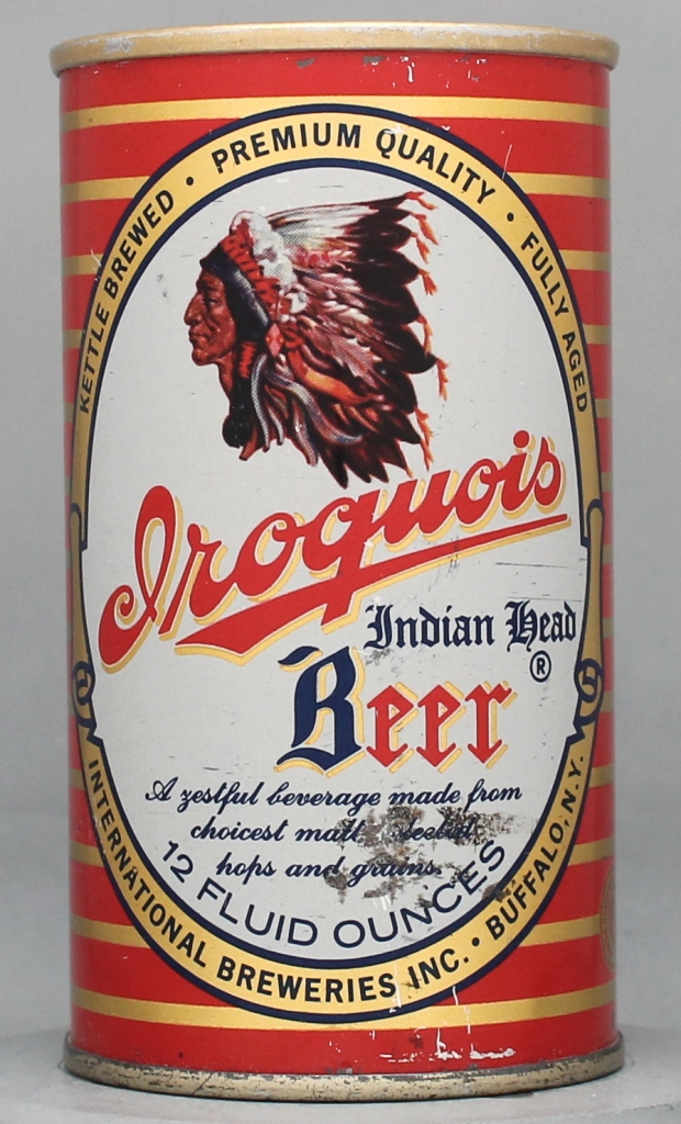 Iroquois Indian Head Beer 12 Oz Zip/Tab Top Can