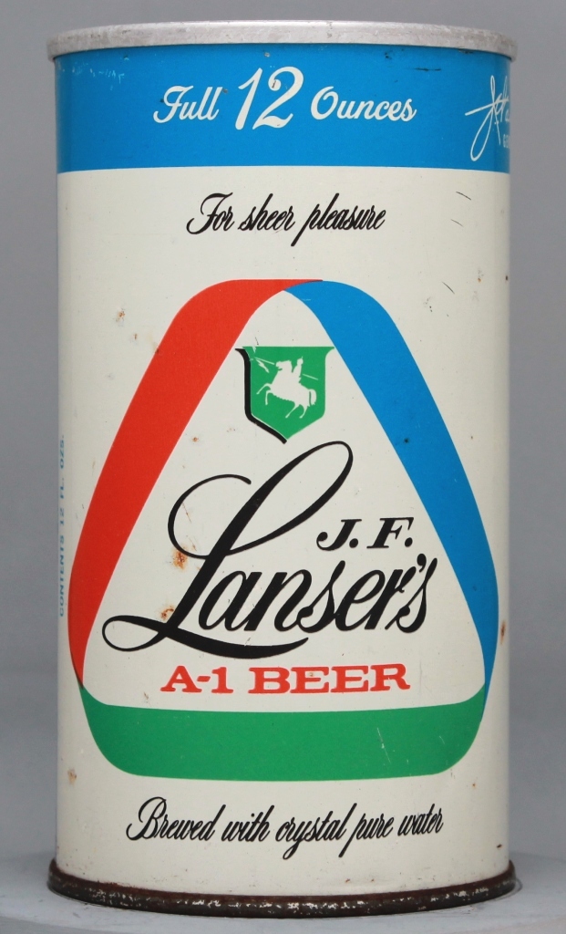 J.f. Lanser's A-1 Beer 12 Oz Zip Top Can