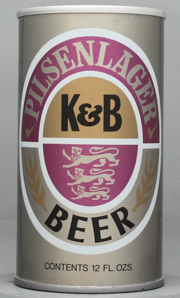 K & B Pilsenlager Beer 12 Oz Tab Top Can