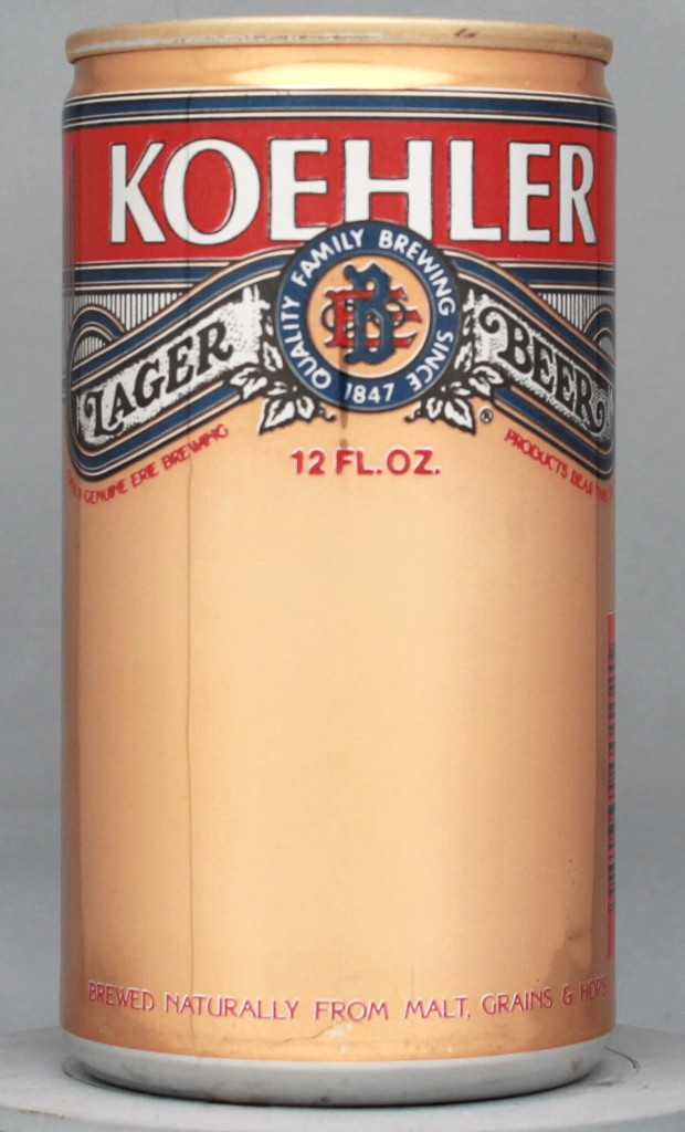 Koehler Lager Beer 12 Oz Tab Top Can