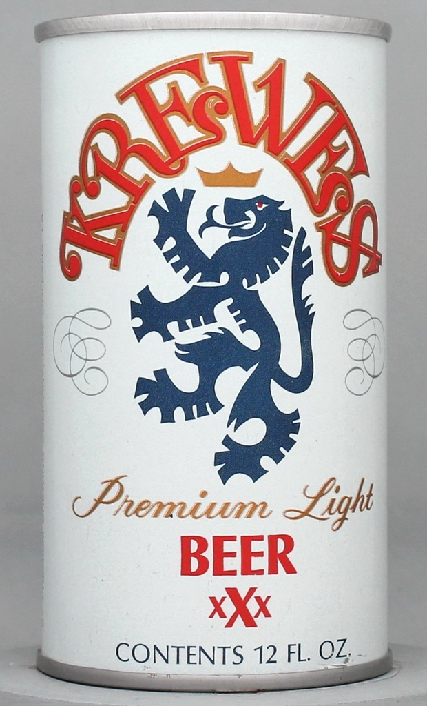 Krewes Premium Light Beer 12 Oz Tab Top Can